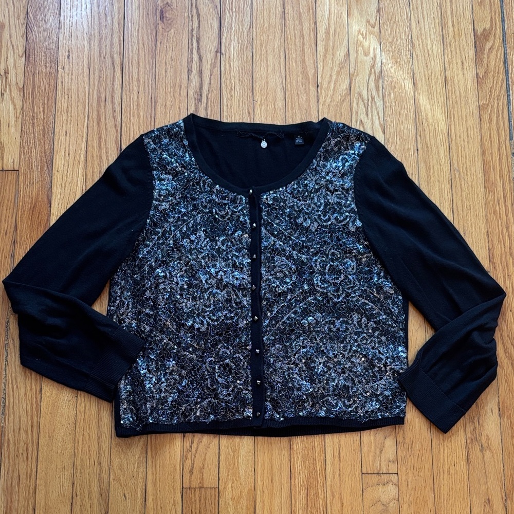 Black Sequin Cardigan size medium